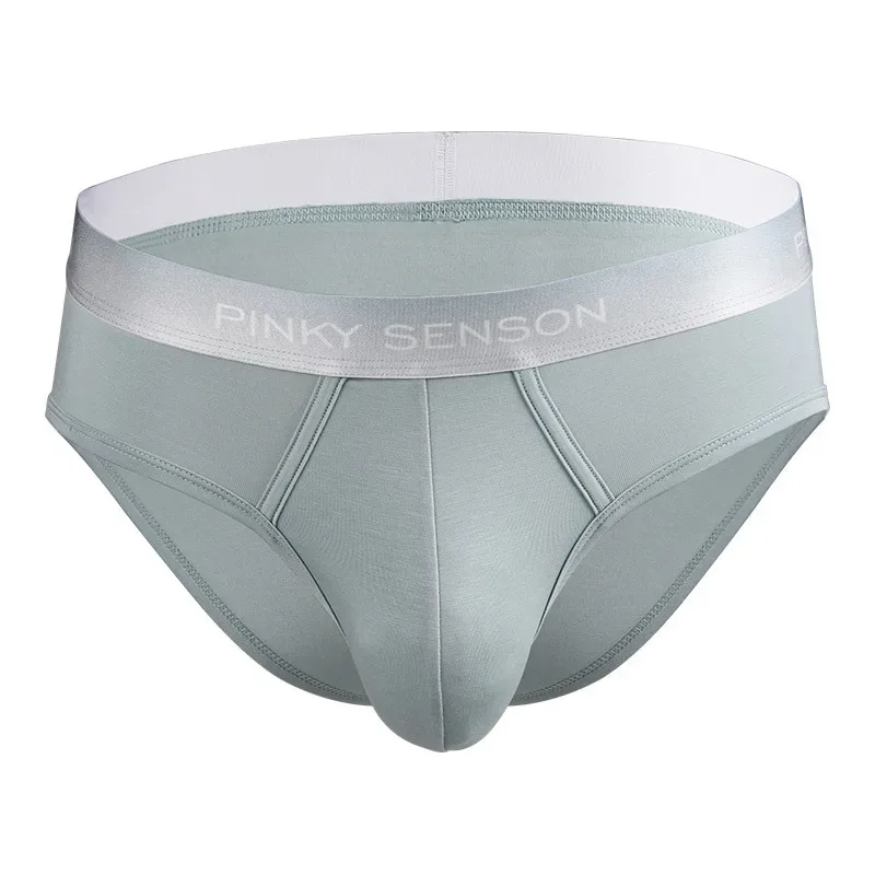 Men's Underwear - Pure Color Linen Modal Solid Waist Regular Size Comfortable Men's Briefs