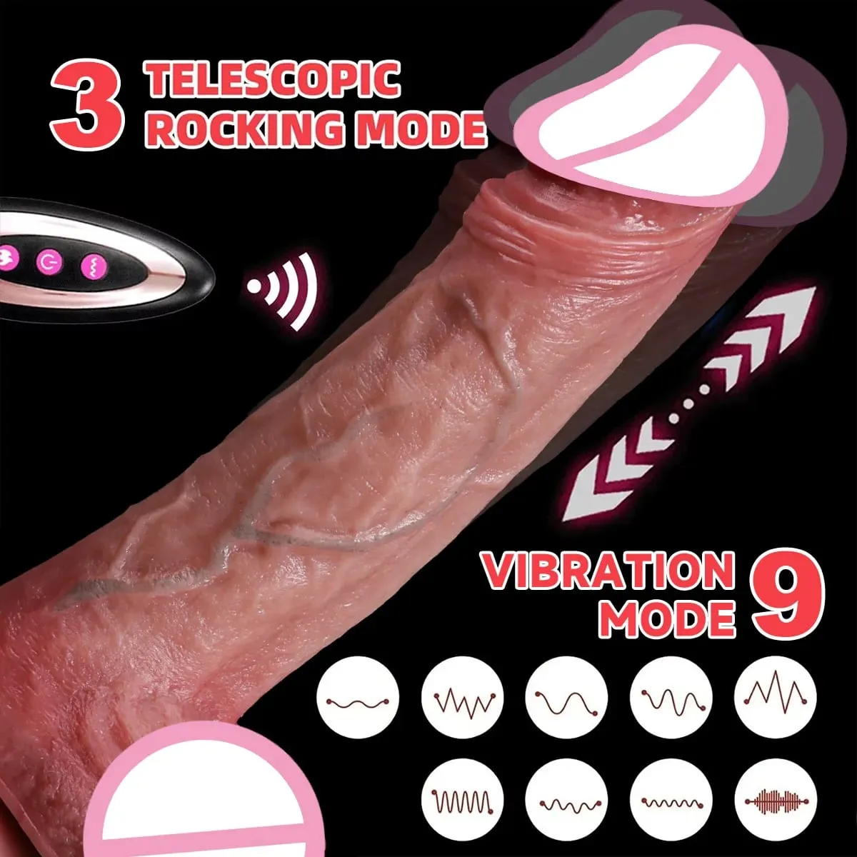 Ρεαλιστική δόνηση Dildos για γυναίκες Αυνανισμός πρωκτικό βύσμα διείσδυσης πρωκτικού ώθησης πέους Dildo δονητής σέξι παιχνίδια για ενήλικες