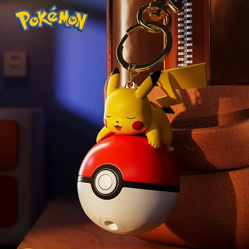 Pokemon Cute Glowing Series Charm PokeBall Keychain Model Doll Pikachu Piplup Bulbasaur Action Figure Δώρο αξεσουάρ τσάντα κινουμένων σχεδίων