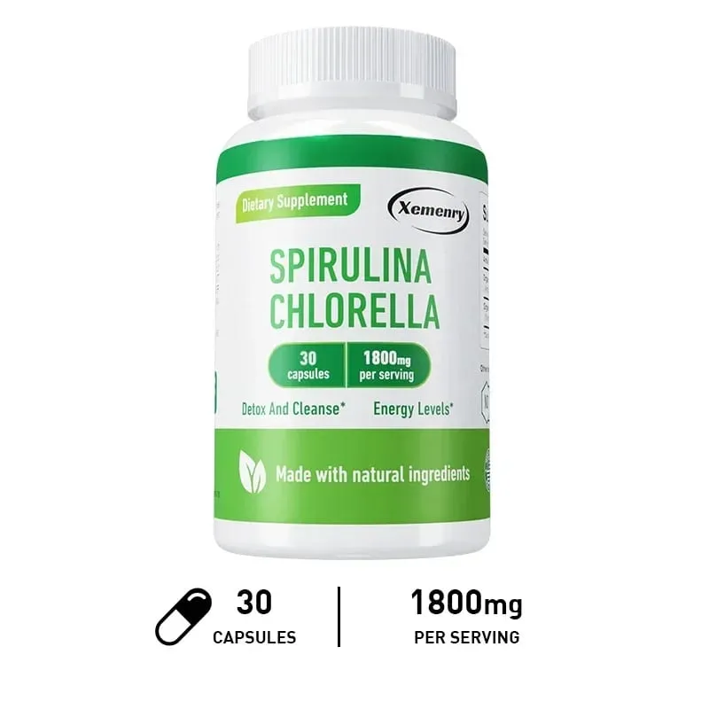 Spirulina Chlorella Capsules - Supports Cardiovascular and Immune System Health Powerful Antioxidant — image 10