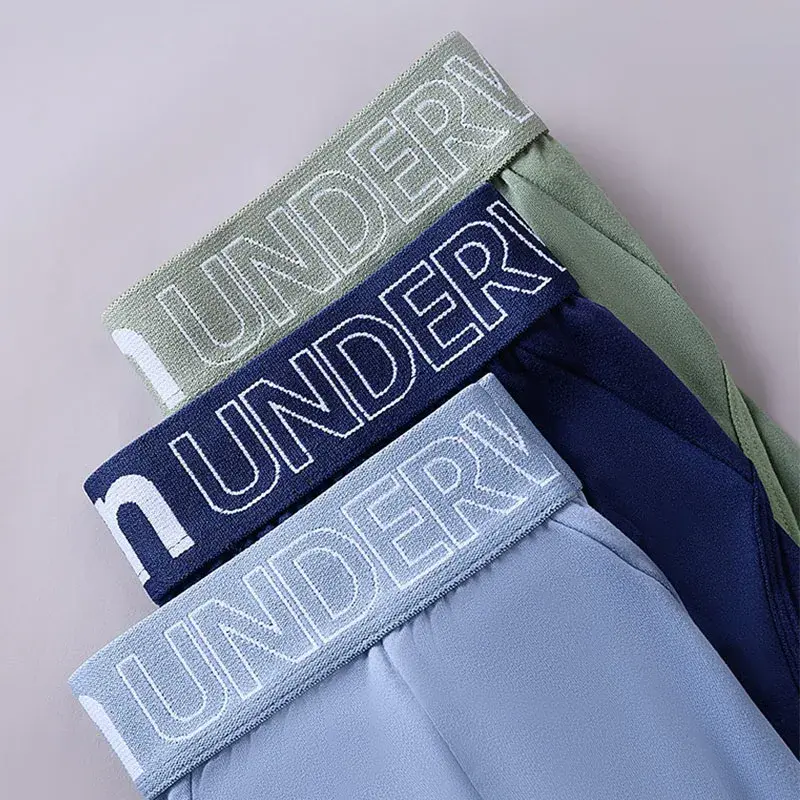 2 Pcs/Lot Fashion Letter Waist Men's Brief Underwear Soft Breathable Mid Rise Comfort Male Underpants Multi Colors — image 5