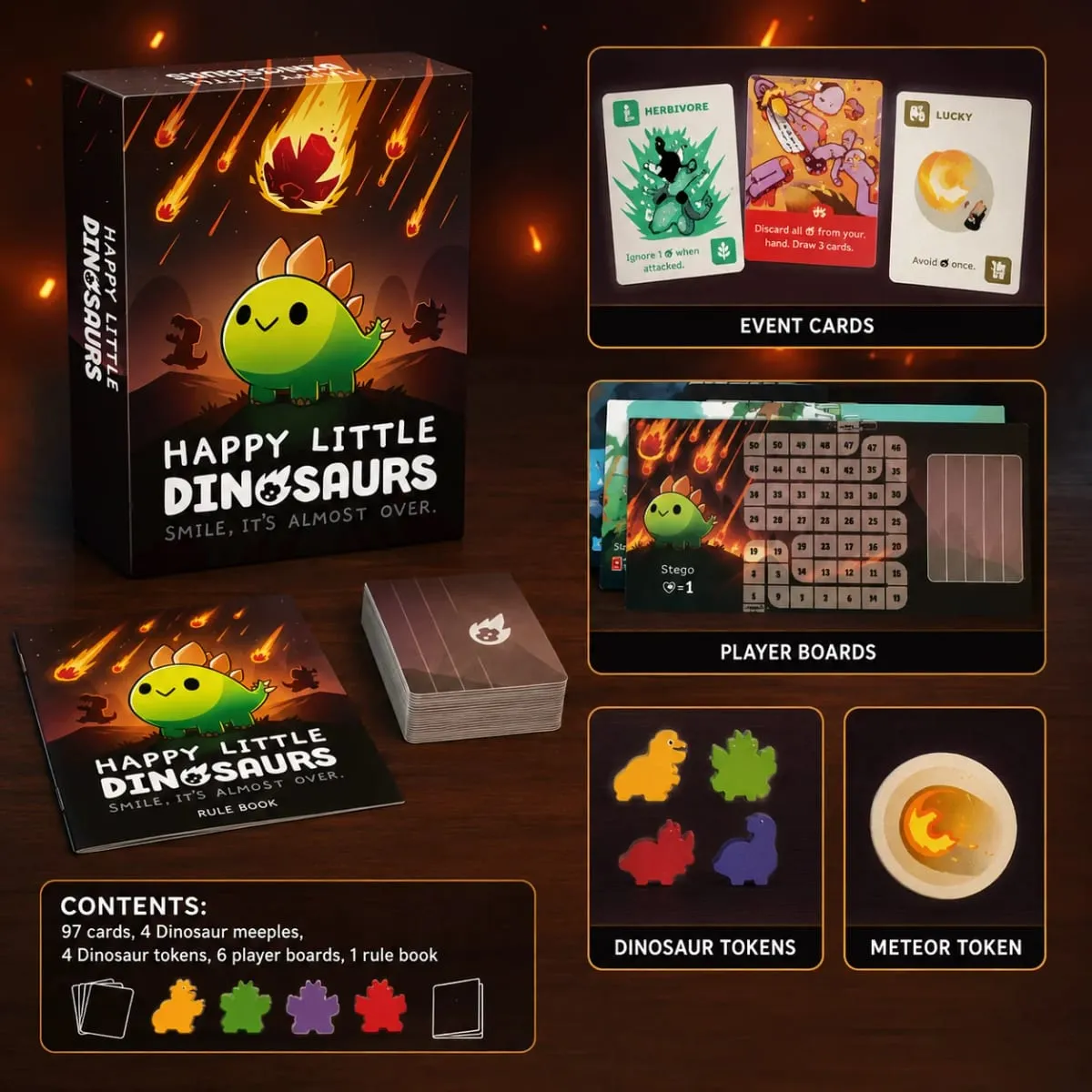 Happy Little Dinosaurs Χαριτωμένο επιτραπέζιο παιχνίδι στρατηγικής επιβίωσης Διασκεδαστικό παιχνίδι περιπέτειας Οικογενειακό πάρτι Παιδιά Ενήλικες Δώρο Αγγλική Έκδοση — image 3