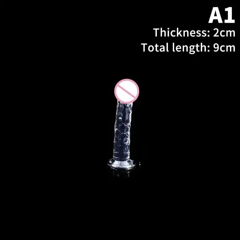 Felnőtt szexhez Maszturbátor G Spot Realistic dildo Női TPE Kezdő Clear vibrátor erős tapadókoronggal, szabadkezes játék