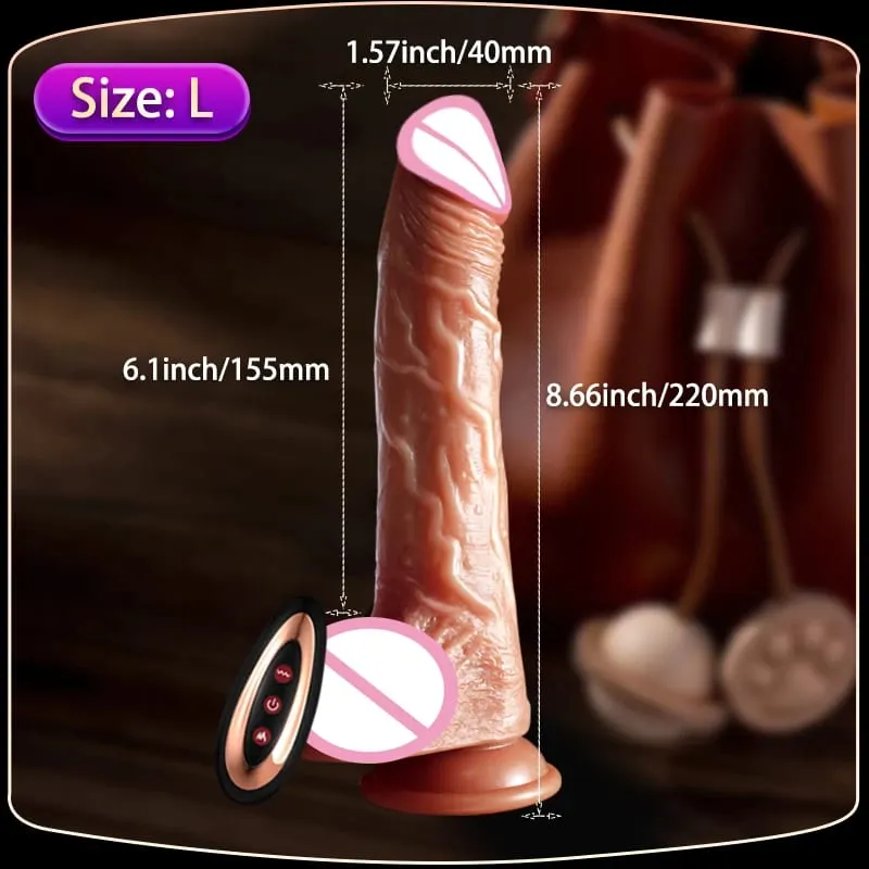 Realistic Vibrator Dildo Telescopic Female Vaginal Penetration Masturbator Anal Plug Penis Heated Vibrating Sex Toys For Women