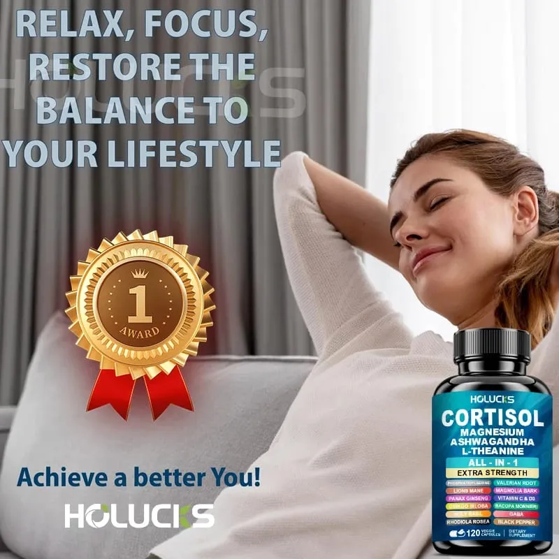 Buy 1 Get 1 Free! Premium Cortisol Capsules Support Balances Hormones Reduces Hot Flashes & Promotes Restful Sleep Non-GMO