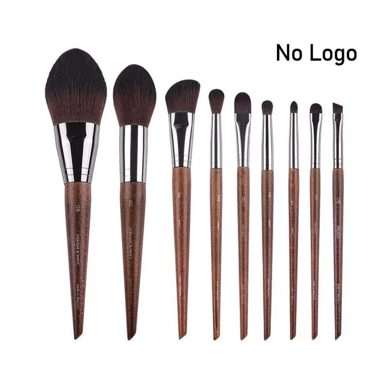 Natuurlijk hout Oogmake-up kwasten hele set Pro Crease Oogschaduw Make-up kit smudge highlighter wenkbrauw Lip wimperborstel praktisch