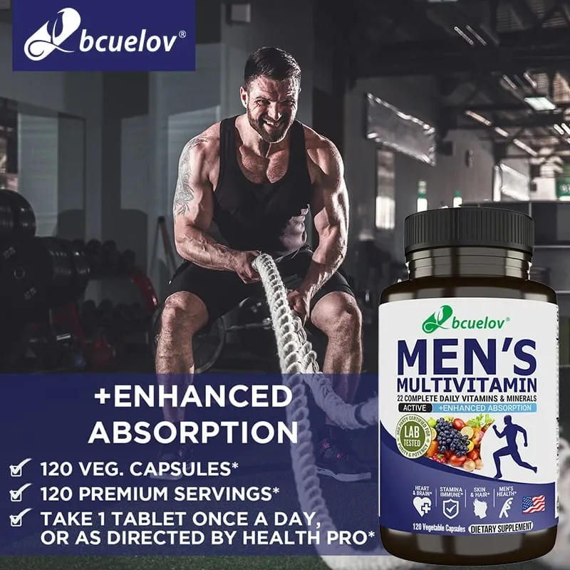 Men’s Multivitamin & Mineral Capsules High Absorption Antioxidant Supplement for Energy Immune Bone Skin & Overall Wellness