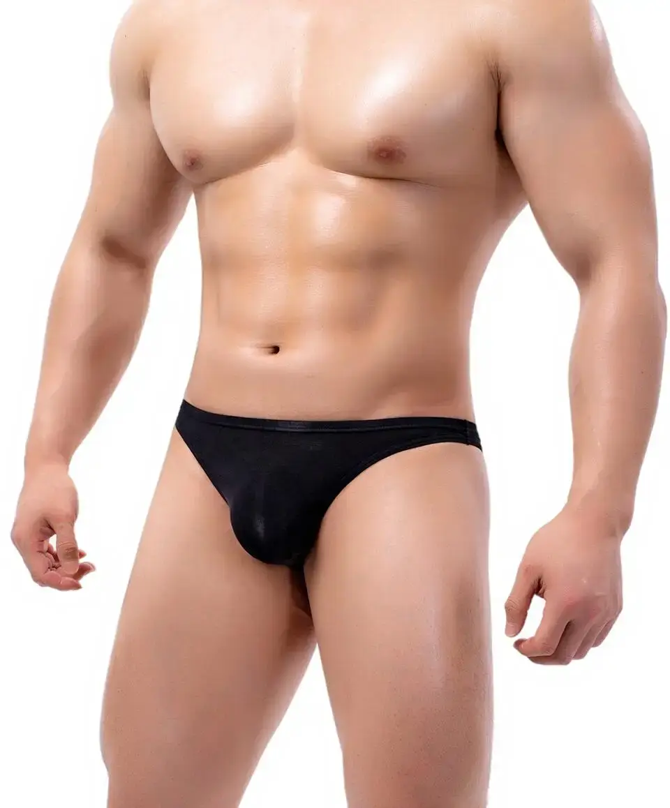 Mens Briefs Low waist Sexy Underwear Briefs for Man Nylon Underpants Briefs Bikini Thongs Male Panties — image 5