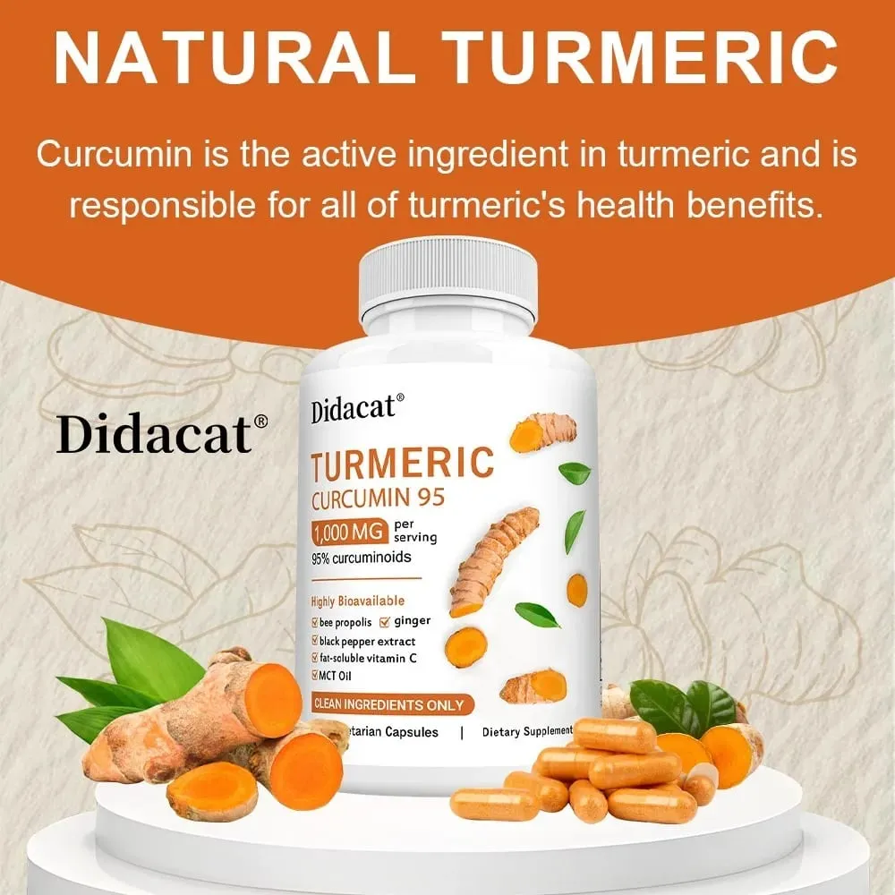 Kurkuma kurkumin-kiegészítő 1 000 mg – 95% kurkuminoid fekete borssal és gyömbérrel támogatja az ízületek egészségét és antioxidáns hatását — image 5