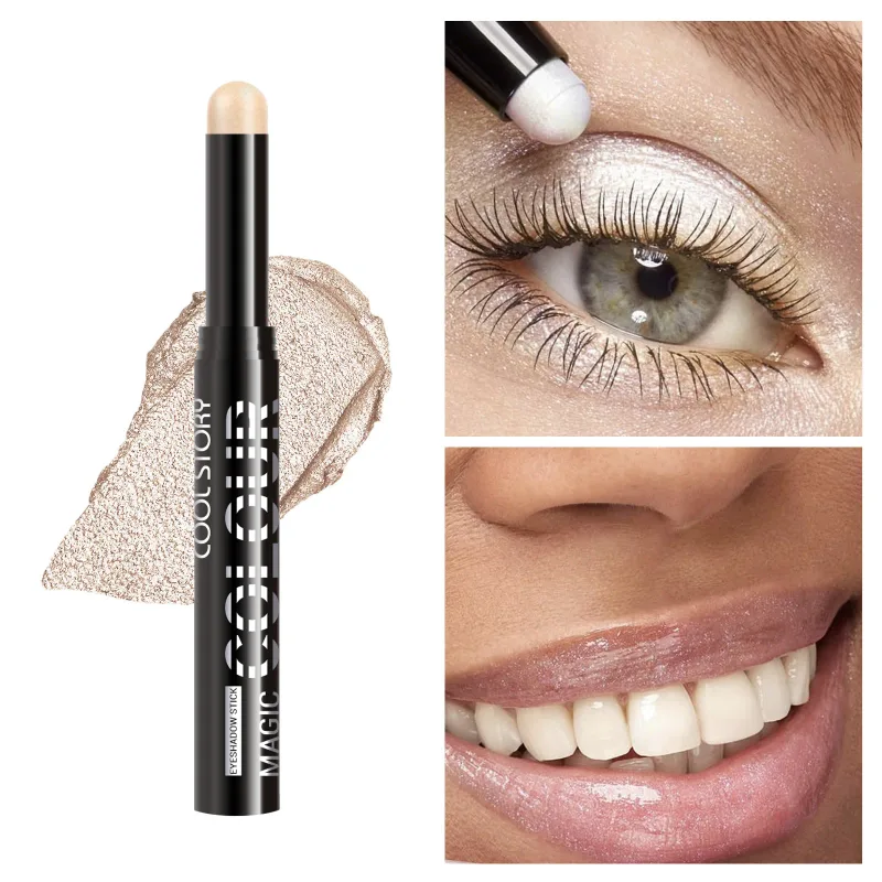 2 σε 1 Eyeshadow Lipstick Stick Pencil Waterproof Glitter Brighten Matte Eye Shadow Makeup Pigment Eyeshadow Pen
