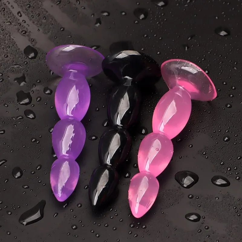 1 PC Butt Plug דילדו בטן ערמונית עיסוי לשני המינים סקסי פקק TPE אנאלי תקעים חרוזים צעצוע מין למבוגרים לגברים נשים משחקים למבוגרים