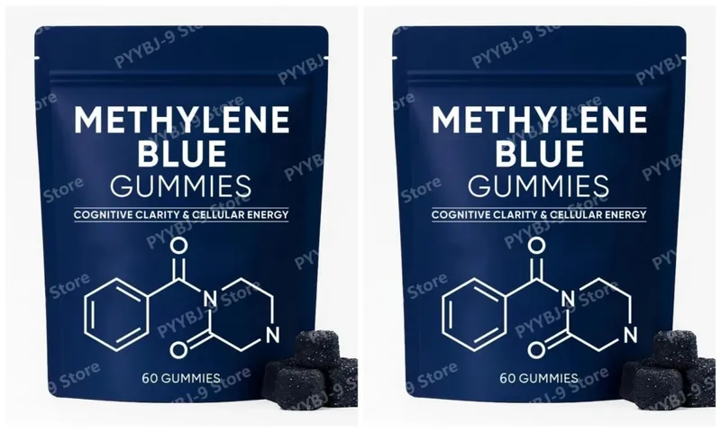 Συμπλήρωμα Methylene Blue Gummies 30/60 τμχ Focus Energy Support Vegan μη ΓΤΟ χωρίς γλουτένη καθημερινά μασήματα διατροφής για ενήλικες — image 9