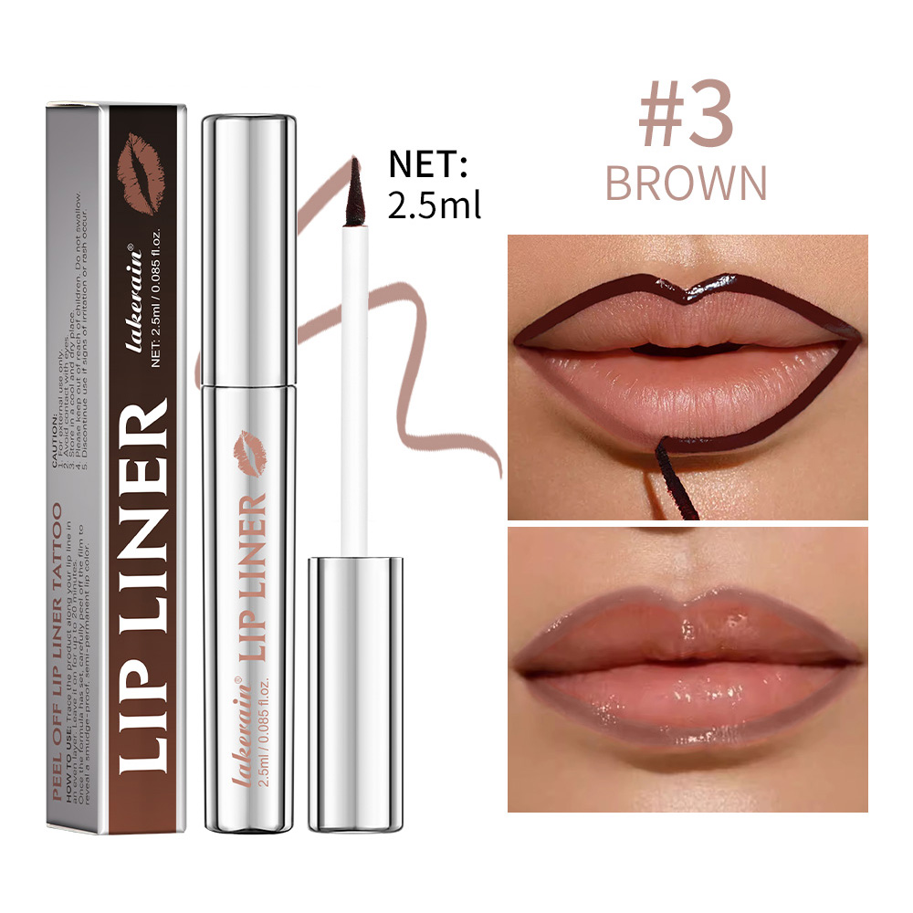 Waterproof Lip Liner Peel Off Tattoo Lipgloss Waterproof Long Lasting Matte Lip Tint Brown Contour Tear-off Lips Stain Cosmetic — image 9