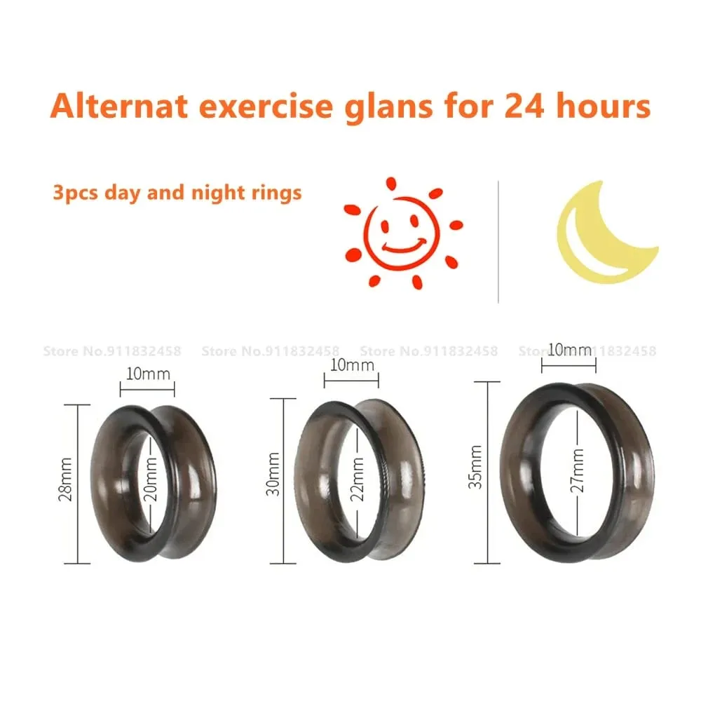 3PCS/Set Foreskin Circumcision Ring Penis Ring Scrotum Pendant Ball Stretcher Cock Ring Sex Toy for Men Adult Toys — image 4