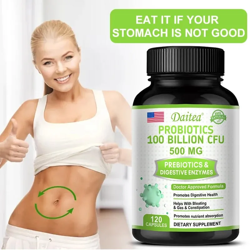 Probiotics 100 Billion CFU with Prebiotics & Digestive Enzymes Gut Health Digestion Bloating Relief & Immune Support