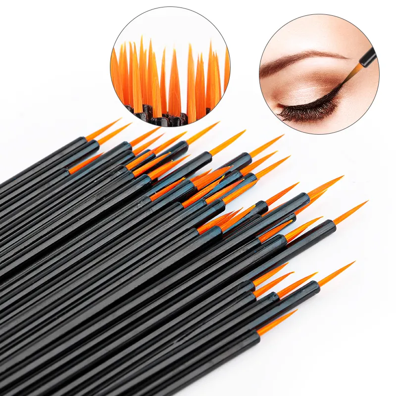 New 50/100 Pcs Eyeliner Brush Eye Shadow Applicator Fine Point Eye Liner Pens Brushes Eyelash Extension Cosmetic Wands