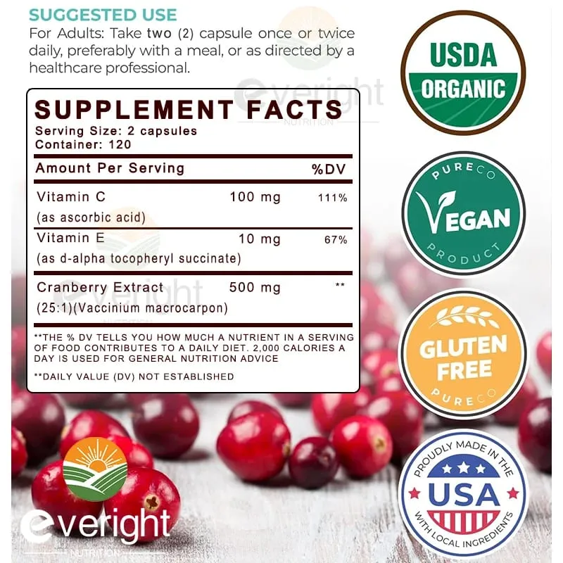 Cranberry Capsules for Women - UTI Defense Blend with Vitamin C E - Urinary Tract & Bladder Kidney Vaginal pH Health Support — image 6