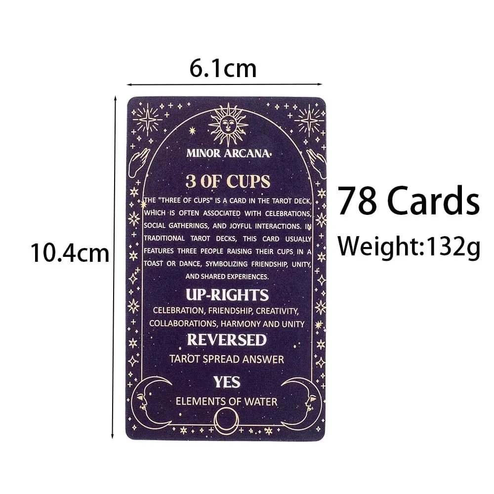 Jelentés Tarot kártyák 78 kártyás pakli angol víziók jóslás kiadású társasjáték kezdőknek zsebméretű tarot tanulási pakli — image 4