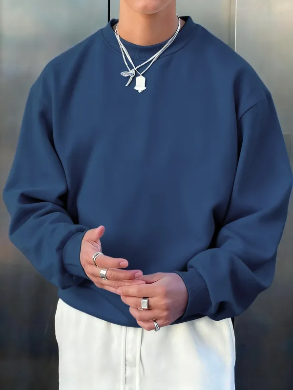 Herenfleece Herfsttop Straat All-Match Pullovers Comfortabele Basics Sweatshirts Sport Casual Sportkleding Dagelijks Zachte kleding — image 9