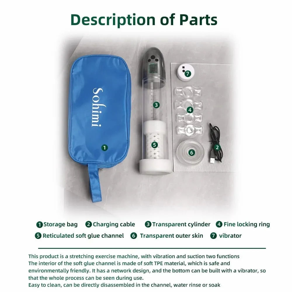 Electric Penis Pump Men Enhanced Erections Enhancement Pump Rechargeable Vacuum Penis Cock Pump Enlarger Pump Improved Erection