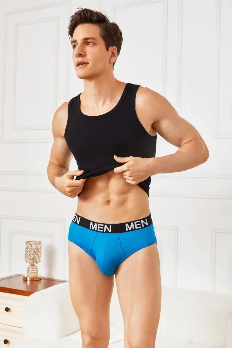 1Pcs/Set Men's Viscose Letter Panties Seamless High Quality Breathable Underpants Male Elastic Soft Comfortable Underwear S-XL