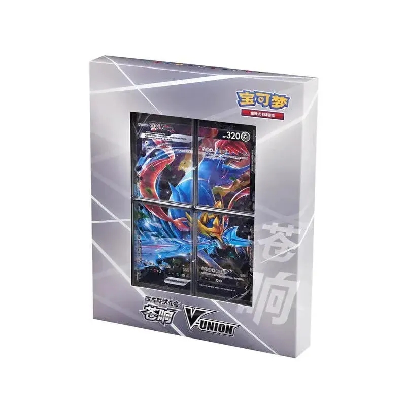 متوفر 100% أصلي بوكيمون Ptcg بطاقة رباعية اقتران V-Union علب الهدايا بيكاتشو بيج جمع مورو بيكر Mew-Two Ptcg صندوق