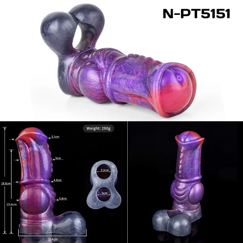 Több típusú, nyitott végű Fantasy üreges műpénisz, szilikon kakashüvely férfi péniszhüvely leesésgátló gyűrűvel, felnőtt szexjátékok 18+