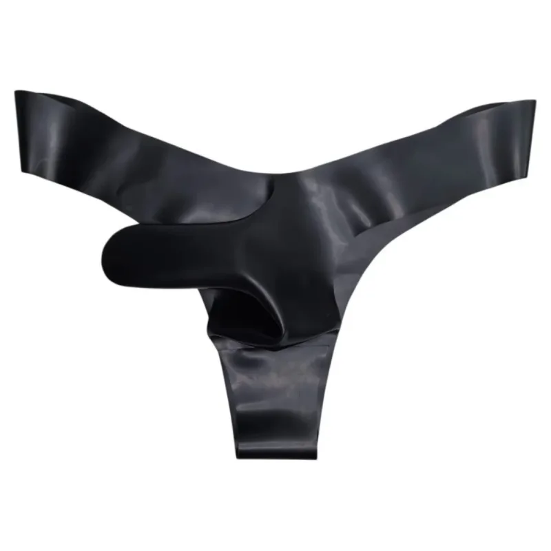 Mens Latex Foam Soft G-strings Sexy Lingerie Underwear Rubber Elephant Nose Pouch Thongs Man Sheer Exotic Panties — image 5