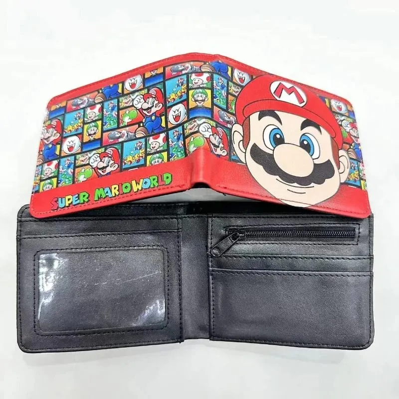 Κοντό πορτοφόλι Super Mario Student Personality Kawaii PU Αδιάβροχο Πολυλειτουργικό Βολικό αναδιπλούμενο κλιπ αλλαγής κάρτας
