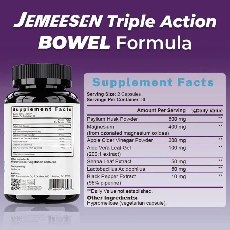 Intestinal Supplements with Psylium Husk Powder Apple Cider Vinegar Promotes Intestinal Health Metabolism Digestive Health