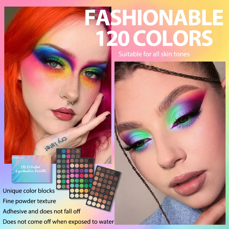 Παλέτα σκιών ματιών 120 χρωμάτων All-in-One Ματ & Shimmer Κιτ μακιγιάζ μακράς διάρκειας Καλλυντικό δώρο υψηλής χρωστικής