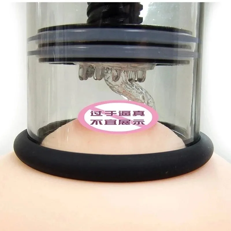 Rotating Nipple Stimulation Breast Enlargement Sucker Licking Vibrator Breast Sucker Chest Massage Vibrator Sex Toys For Women — image 2