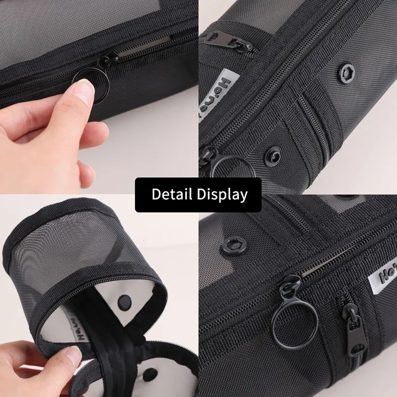Tempat Kuas Rias Penggunaan Ganda Jaring Tas Kosmetik Travel Organizer Kuas Pena Tabung Kontainer Kantong Stand-Up Alat Kosmetik