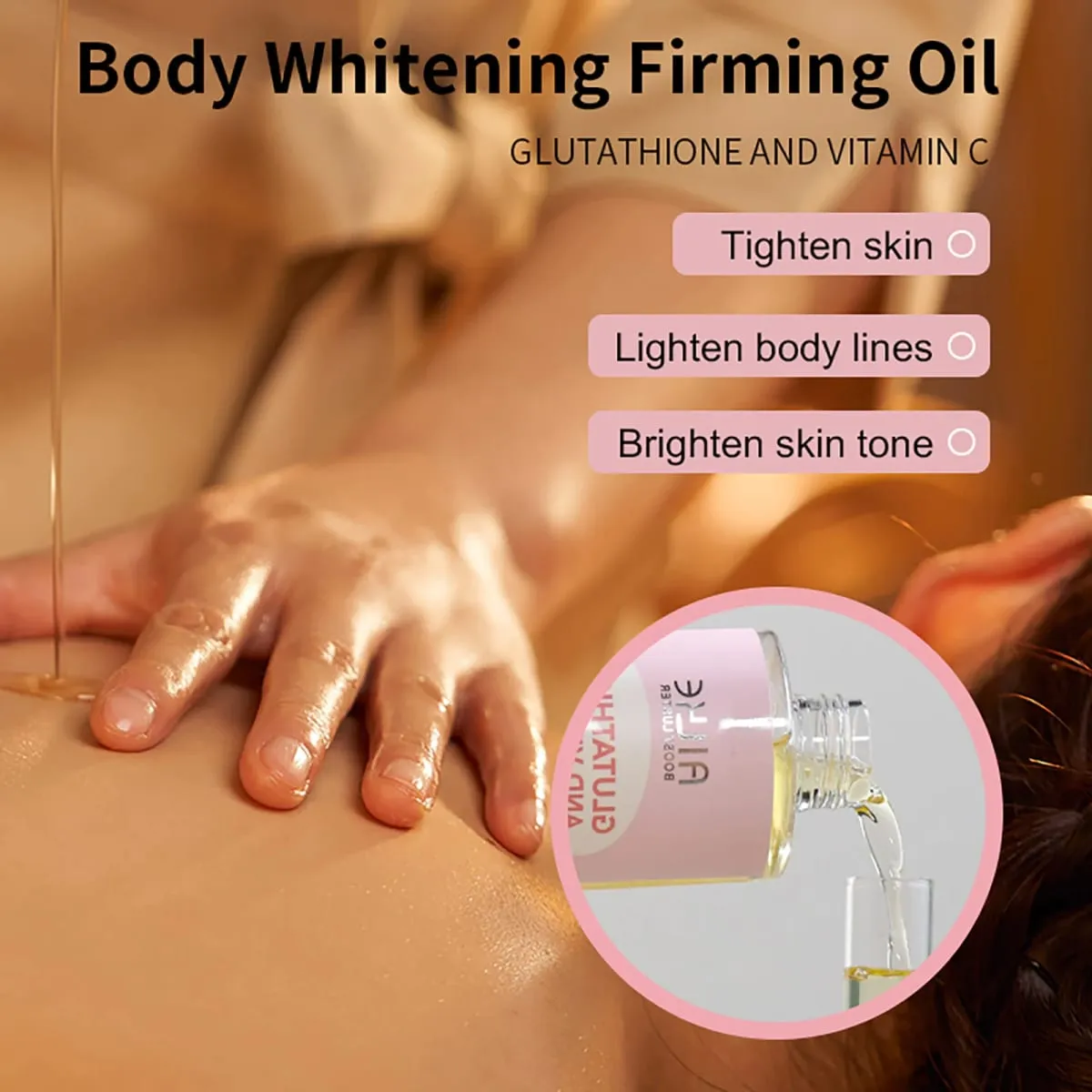 Vitamin C Moisturizing and Whitening Massage Essential Oil Smooth Skin Reduce Dark Spots For All Skin Types 250ml