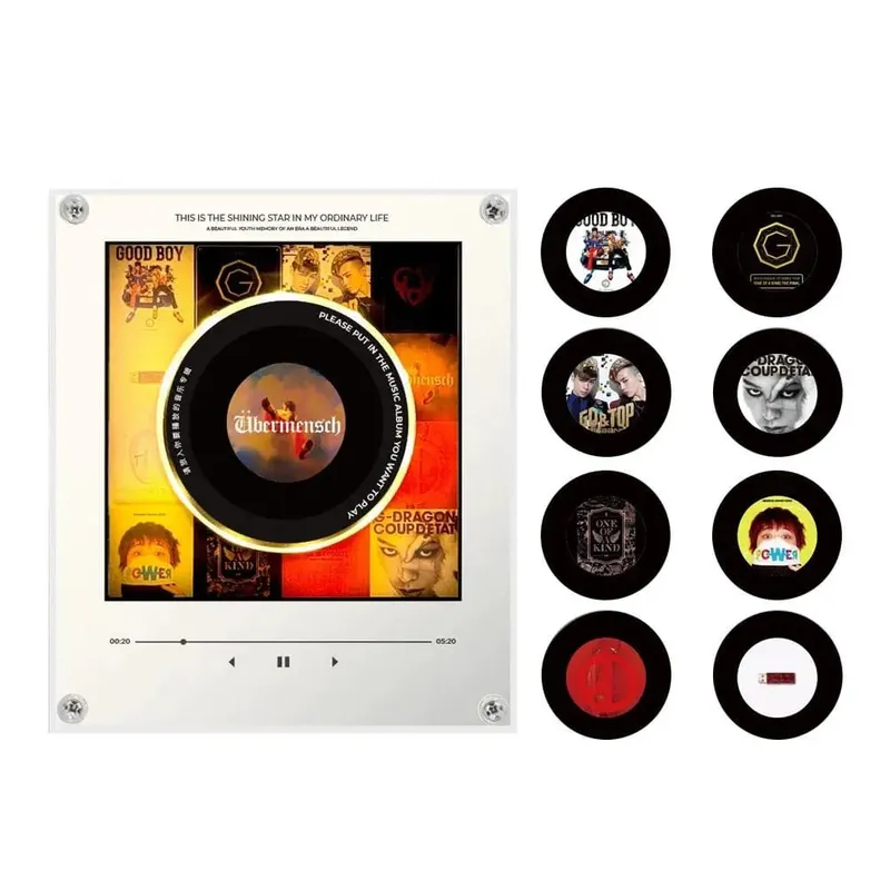NFC Music Player Refrigerator Magnetic Sticker Acrylic Rotary Disc Machine Automatic Singing Song Players for Fridge Night Light