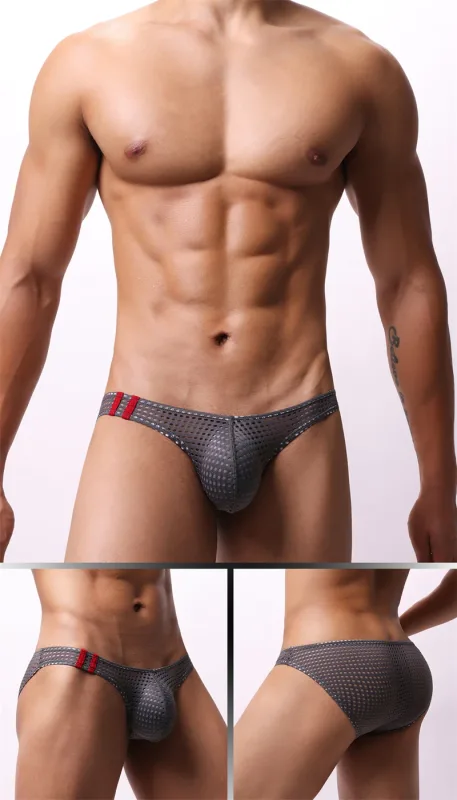 Calzoncillos para hombre, ropa interior con agujeros transpirables de verano, ropa interior convexa en U, ropa interior fina de cintura baja para hombre, Calzoncillos antideslizantes