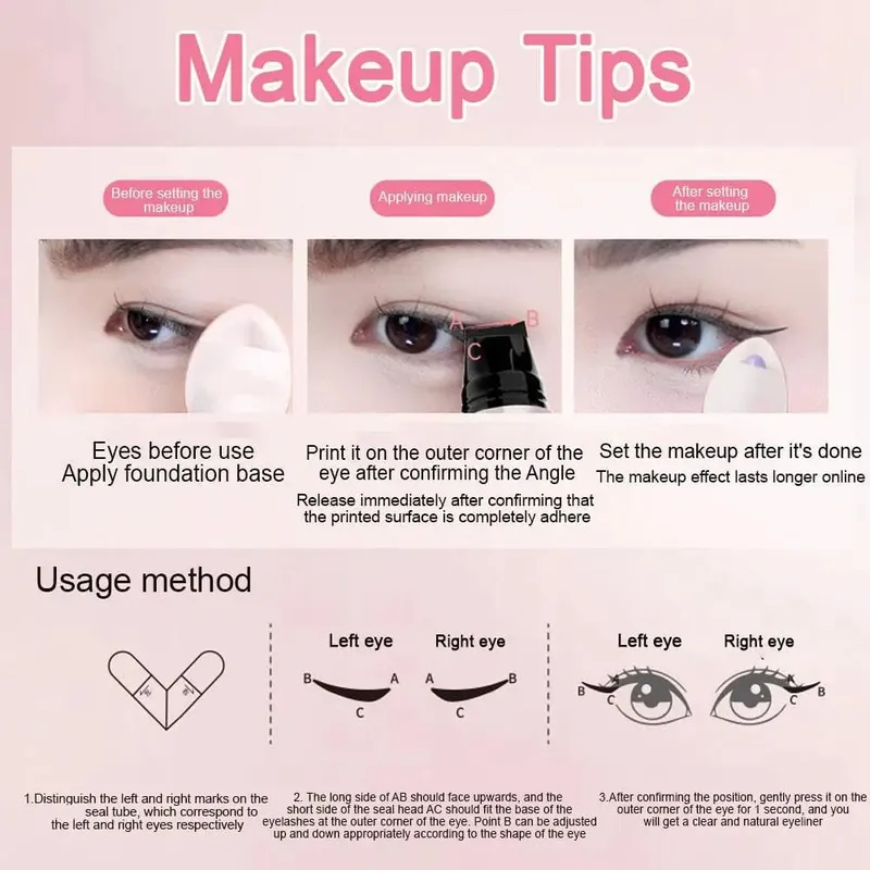 DIY Rotate Eyeliner Stamp Integrated Black Brown Dual-Tip Eyeliner Wing Stencil Waterproof Smudge-Proof Long Lasting Liquid Pen — image 5