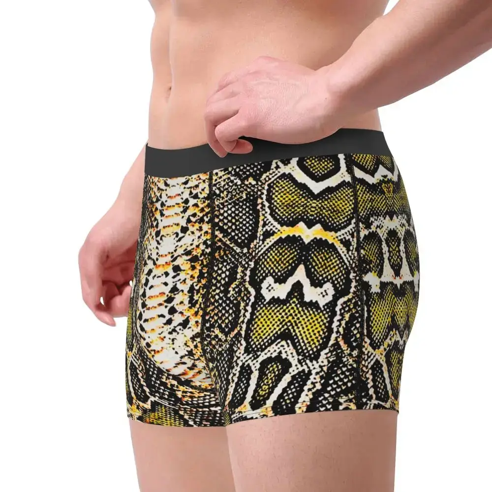 Tùy Chỉnh Da Rắn In Quần Lót Nam Co Giãn Da Rắn Họa Tiết Động Vật Quần Sịp Boxer Quần Short Quần Lót Quần Lót Mềm Mại Cho Homme
