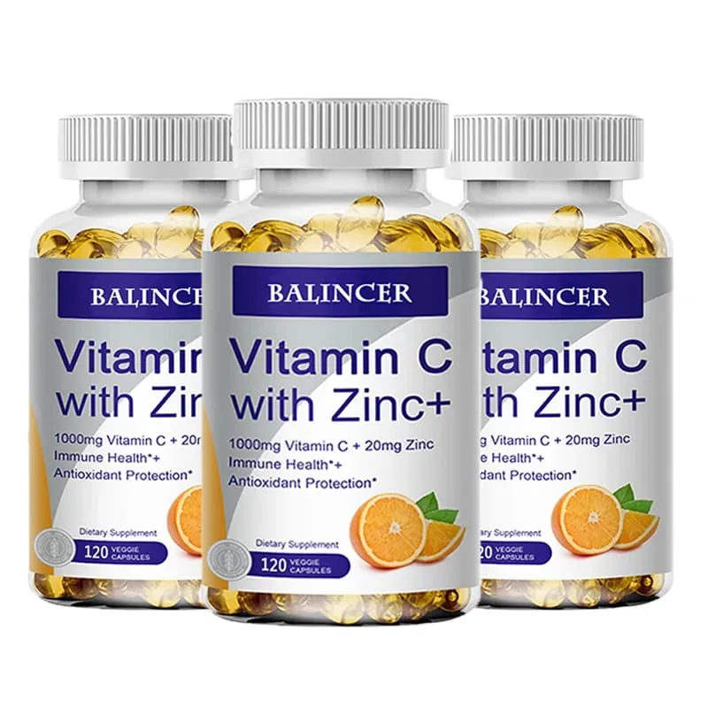 C-vitamin cinkkel Biológiailag hozzáférhető aszkorbinsav, cink-oxid, nem GMO és gluténmentes kiegészítő