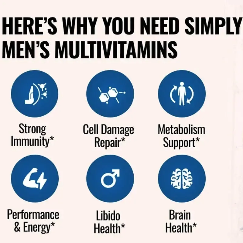 Multivitamin Supplement for Men – Provides Cognitive Brain Health Energy and Stamina and Muscle Mass