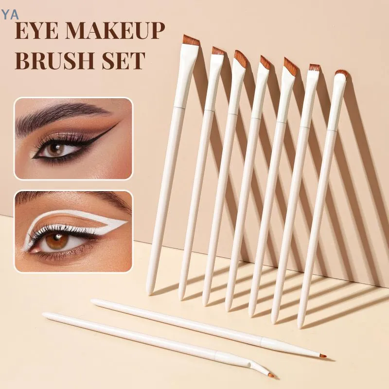 【SA】1/3/7/9 מברשות איפור עיניים סט מברשת אייליינר להב ראש אלכסוני מברשת פרט מברשת צללית עדינה במיוחד מתאימה לאיפור