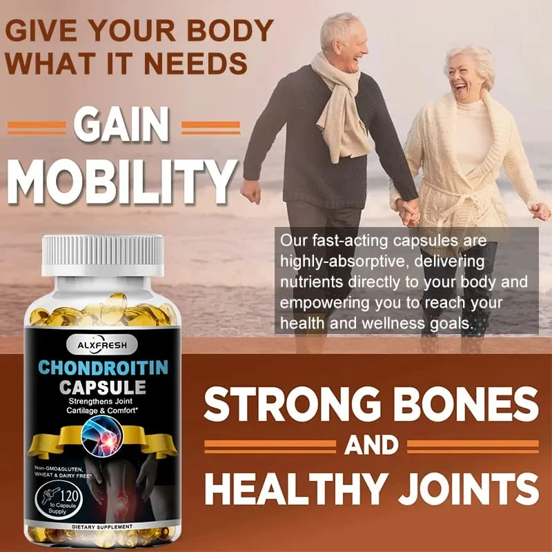 Alxfresh Glucosamine Chondroitin na may MSM Turmeric Vitamin D para sa Bone Absorption Calcium Immune System Support Supplement