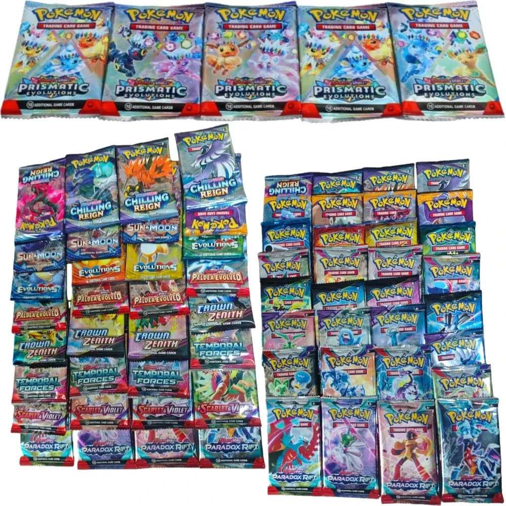 10 πακέτα καρτών Pokémon Bright Stars 151 Prismatic Evolutions PALDEAN FATES English Reinforcement Battle Δώρο κάρτα συναλλαγής