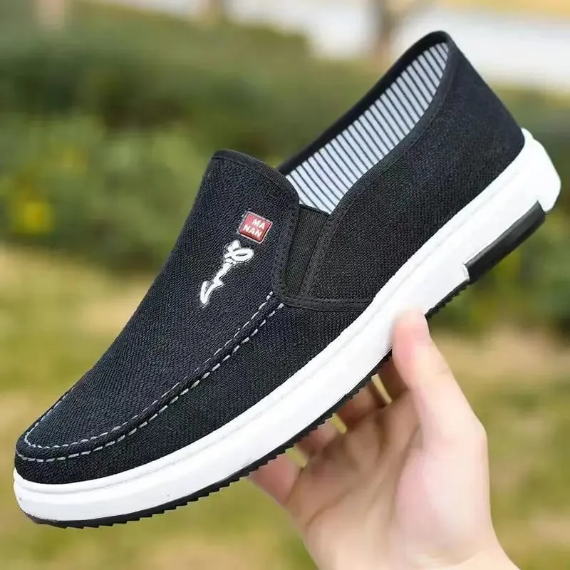 Ανδρικά παπούτσια καμβά με μαλακές σόλες Casual αναπνεύσιμα άνετα συρόμενα μανίκια Ανδρικά υφασμάτινα παπούτσια Ανδρικά αθλητικά παπούτσια Oxford