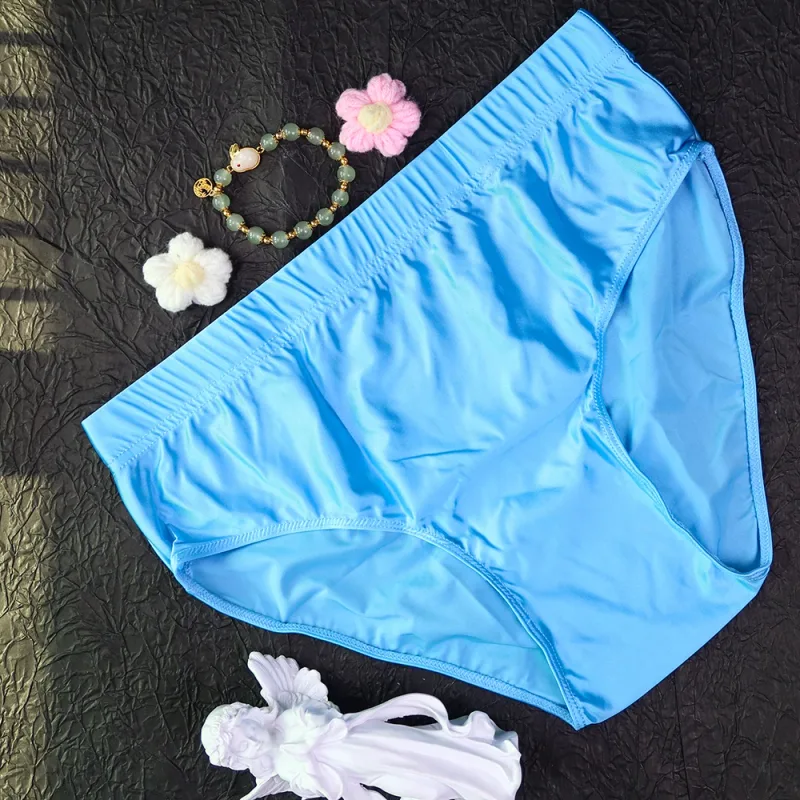 new Mens Briefs Underwear Satin-like Breathable Low-Rise Underpants Male Panties Men's glossy underwear — image 12
