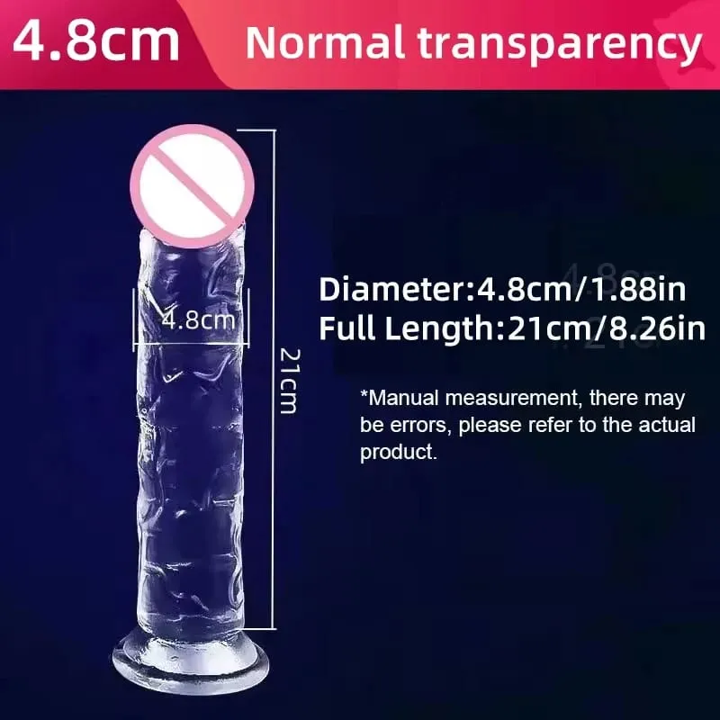Transparent Soft Jelly Dildo Realistic Fake Dick Penis Suction Cup Dildo Realistic Sex Toys For Lesbian Women Female Masturbator — image 10
