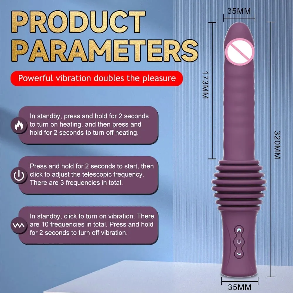 Telescopic Dildo Vibrator G Spot Clitoris Stimulator Massager Orgasm Thrusting Retractable Vaginal Toy Sex Toy for Adult Women