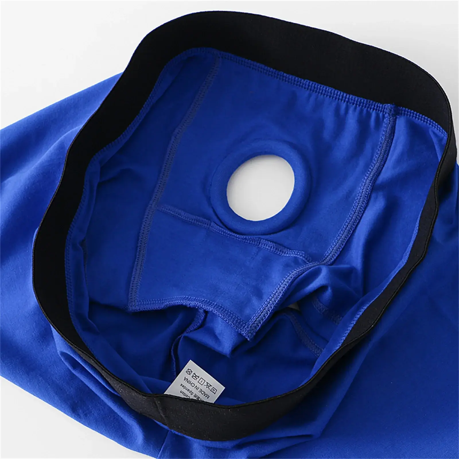 Men's Boxers Front Hole Pouch Underwear Silicone Cockring Sexy Boxershorts Wide Waistband Cotton Underpants Hollow Out Lingerie — image 17