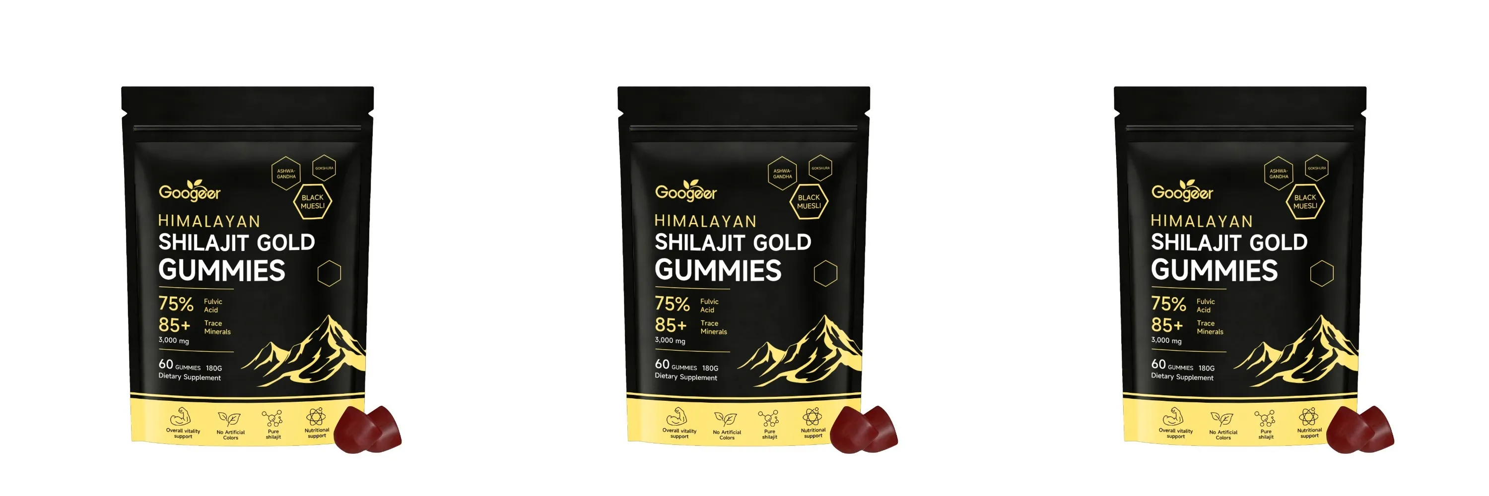 Η φόρμουλα Himalayan Shilajit Gold 60 Gummies Minerals υποστηρίζει την ενίσχυση της ενέργειας και τη ζωτικότητα του σώματος Φυσικό συμπλήρωμα διατροφής — image 10