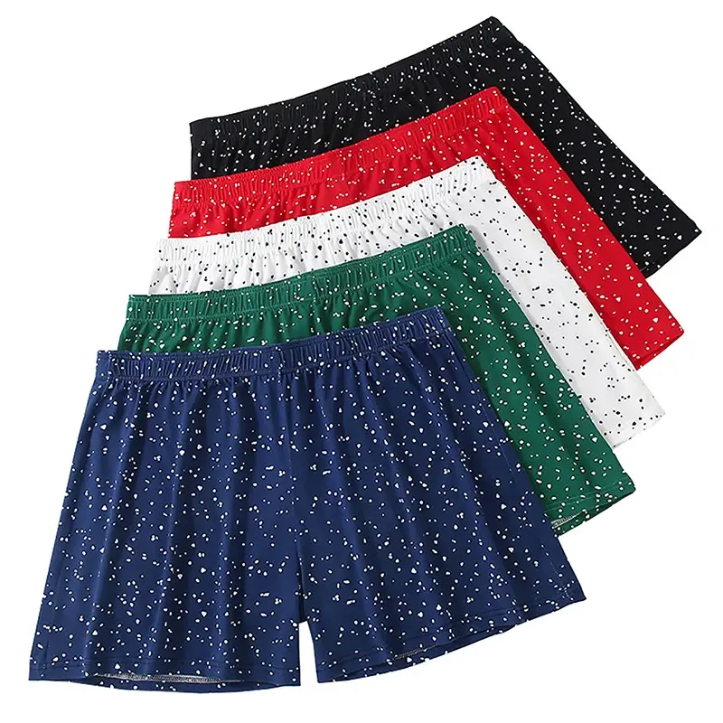 5PCS New Style Men Panties Men's Polka Dot Aro Pants with Flat Corners Soft Skin Friendly Fat Pants Breathable Men Underwear